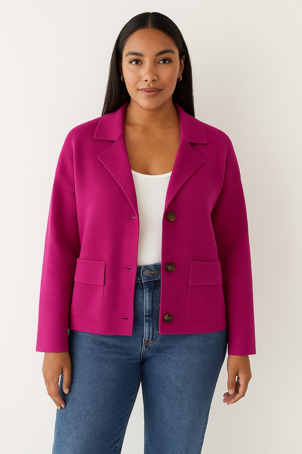 Fuchsia Cardigan Sweater