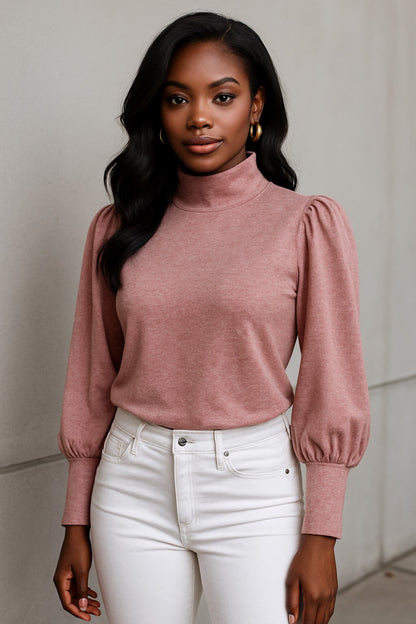 Puffy Sleeve Knit Top